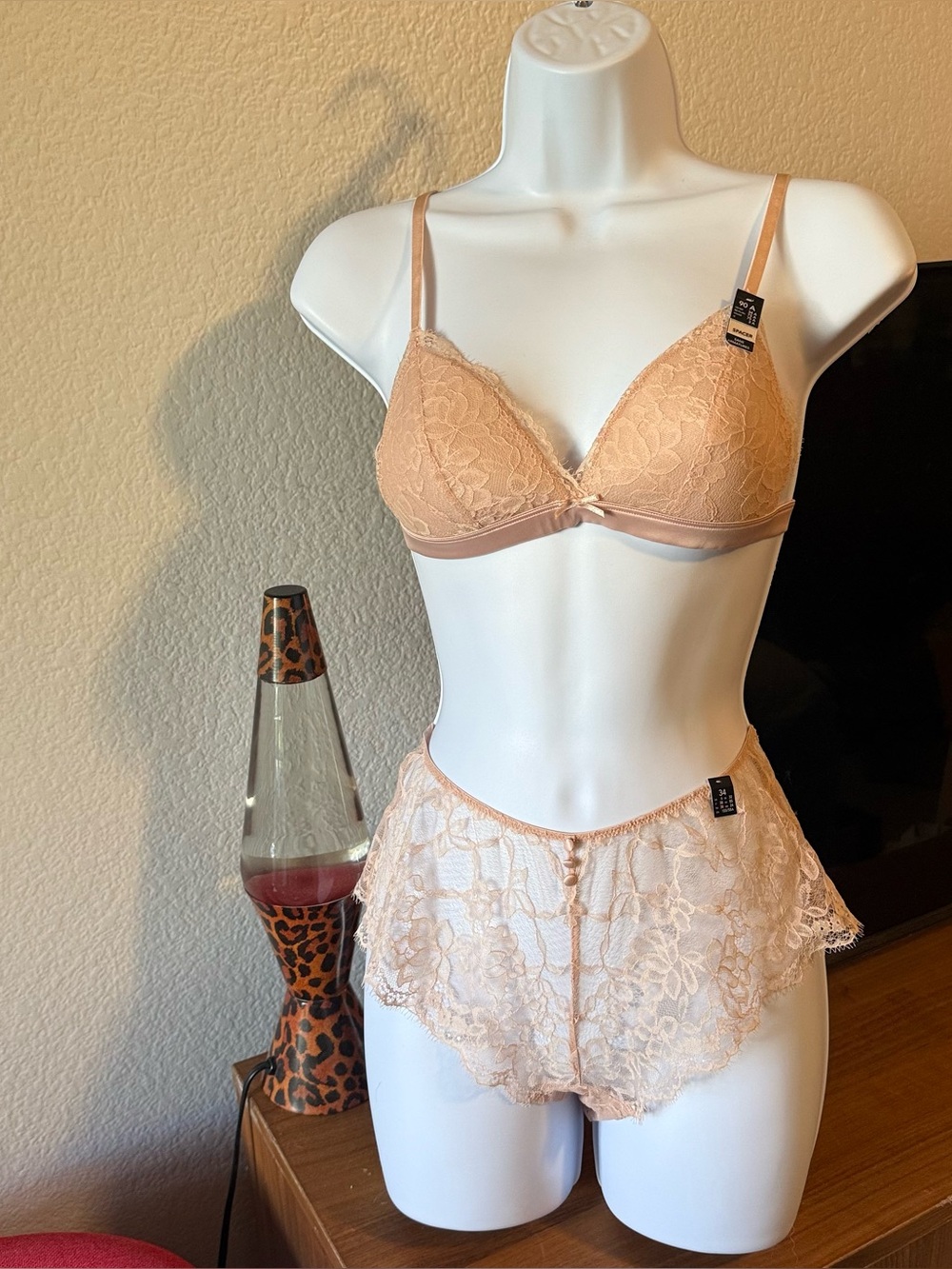 Nordstrom Lace Bralette and Panty Set - Cream